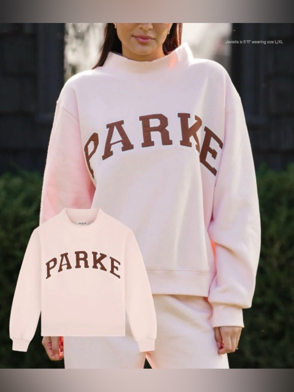 PARKE Rose + Mocha Fleece Mockneck ( L/XL but fits like a S/M !!!!)